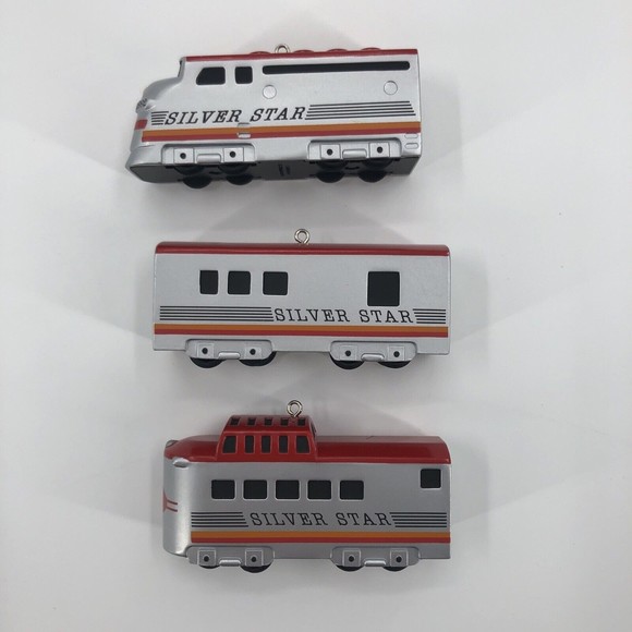 Hallmark Ornament Silver Star Streamliner Locomotive Train Cast Die Metal 1992 - Picture 3 of 16